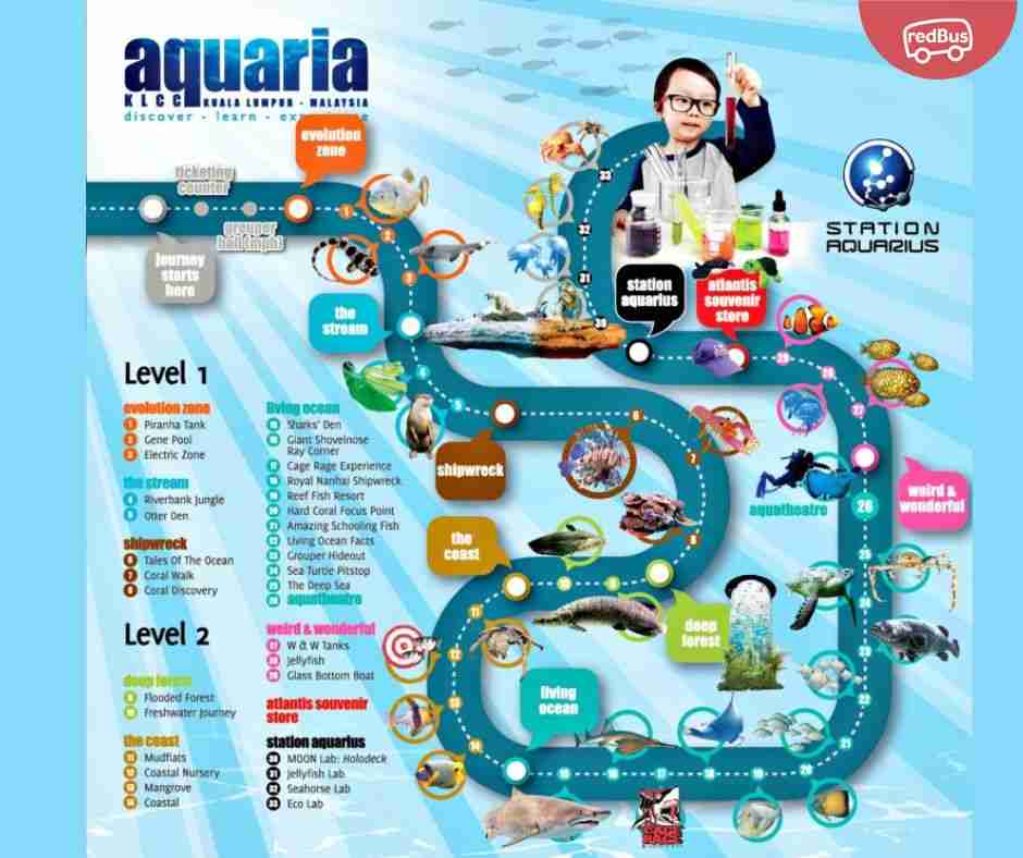 Aquaria klcc detailed map